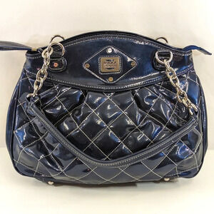 Maxx  New York Quilted Leather Blue Satchel